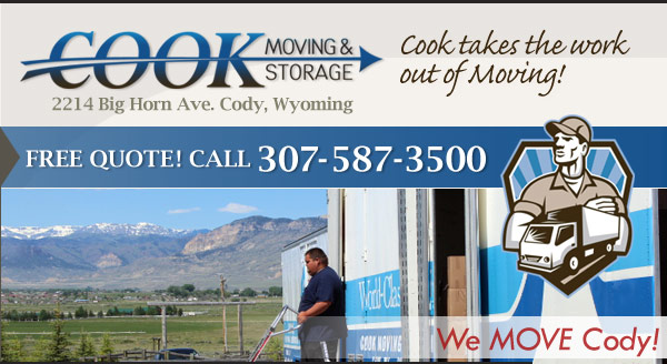 Cook Moving & Storage Movers Cody Wyoming Self Storage Warehouse Storage Vehicle Storage Corporate Relocation Business Movers Residential Moving Household Movers WY