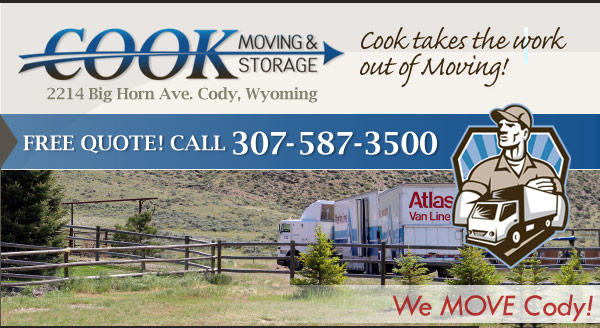 Cook Moving & Storage Movers Cody Wyoming Self Storage Warehouse Storage Vehicle Storage Corporate Relocation Business Movers Residential Moving Household Movers WY