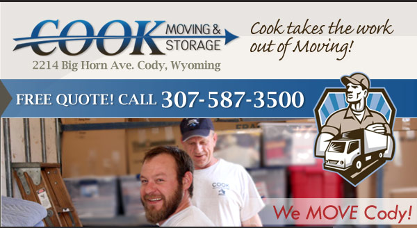 Cook Moving & Storage Movers Cody Wyoming Self Storage Warehouse Storage Vehicle Storage Corporate Relocation Business Movers Residential Moving Household Movers WY