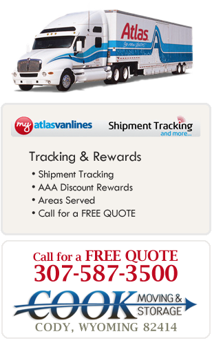 Atlas Van Lines Agent Movers Moving Cody Wyoming AAA discounts shipment tracking